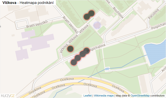 Mapa Vlčkova - Firmy v ulici.