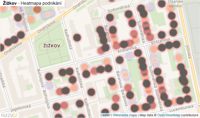 Mapa Žižkov - Firmy v části obce.