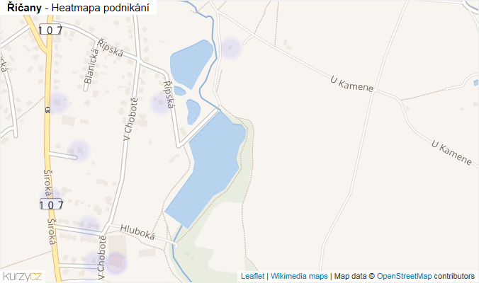 Mapa Říčany - Firmy v obci.