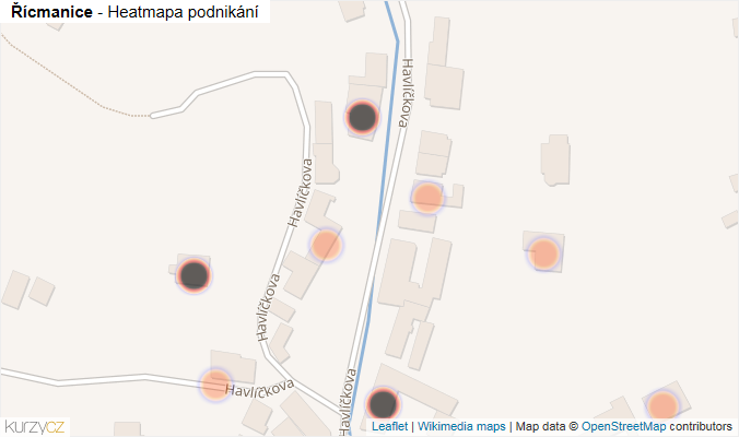 Mapa Řícmanice - Firmy v obci.