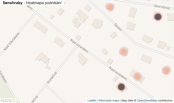 Mapa Senohraby - Firmy v obci.