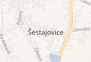 Šestajovice v obci Šestajovice - mapa části obce