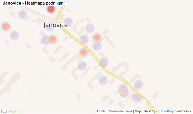 Mapa Janovice - Firmy v části obce.