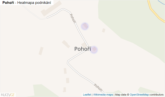 Mapa Pohoří - Firmy v části obce.