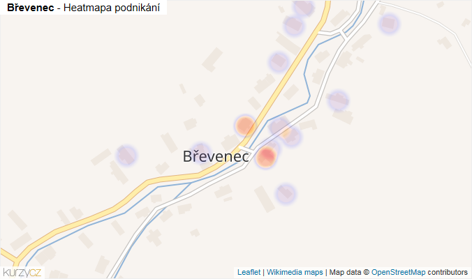 Mapa Břevenec - Firmy v části obce.