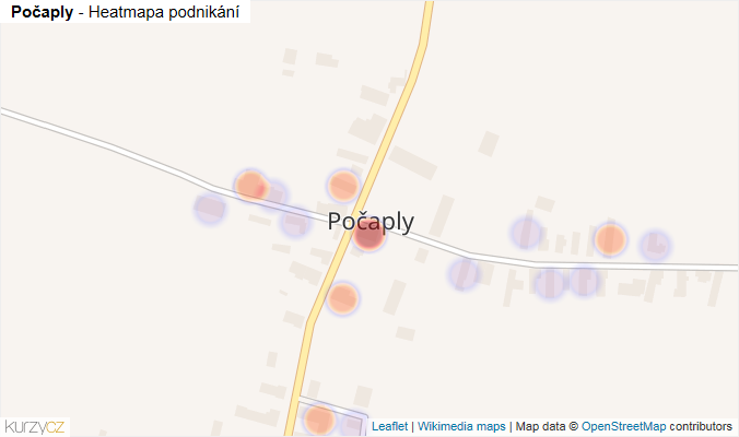 Mapa Počaply - Firmy v části obce.