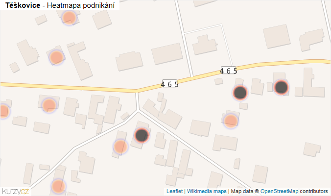 Mapa Těškovice - Firmy v obci.
