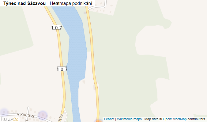 Mapa Týnec nad Sázavou - Firmy v obci.