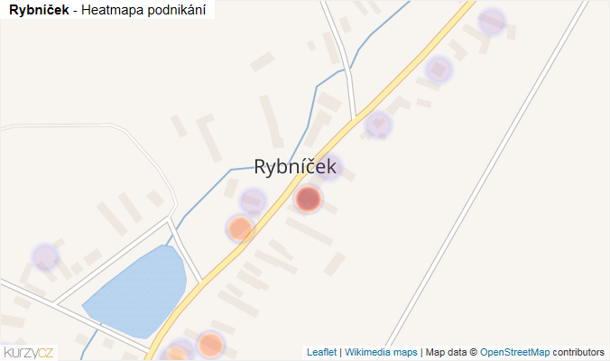 Mapa Rybníček - Firmy v části obce.