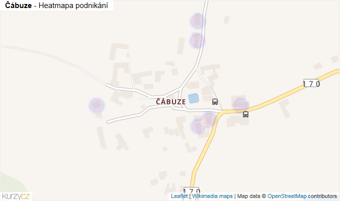 Mapa Čábuze - Firmy v části obce.