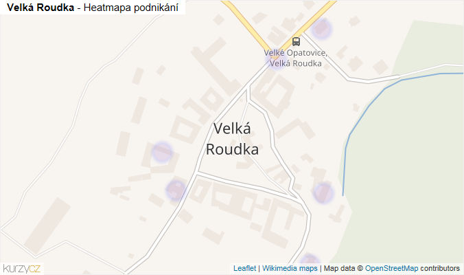Mapa Velká Roudka - Firmy v části obce.