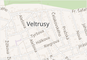 U Letního kina v obci Veltrusy - mapa ulice