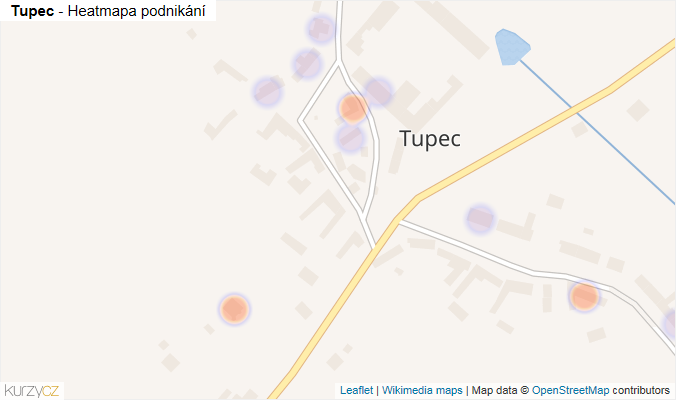 Mapa Tupec - Firmy v části obce.