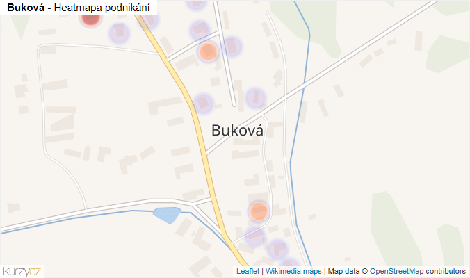 Mapa Buková - Firmy v části obce.
