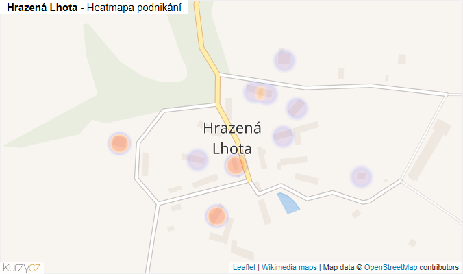 Mapa Hrazená Lhota - Firmy v části obce.