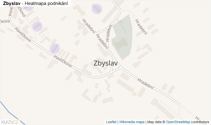 Mapa Zbyslav - Firmy v části obce.
