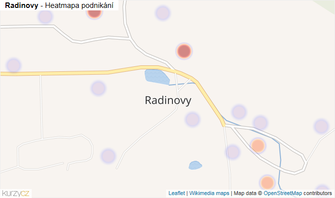 Mapa Radinovy - Firmy v části obce.