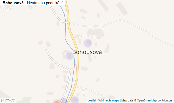 Mapa Bohousová - Firmy v části obce.