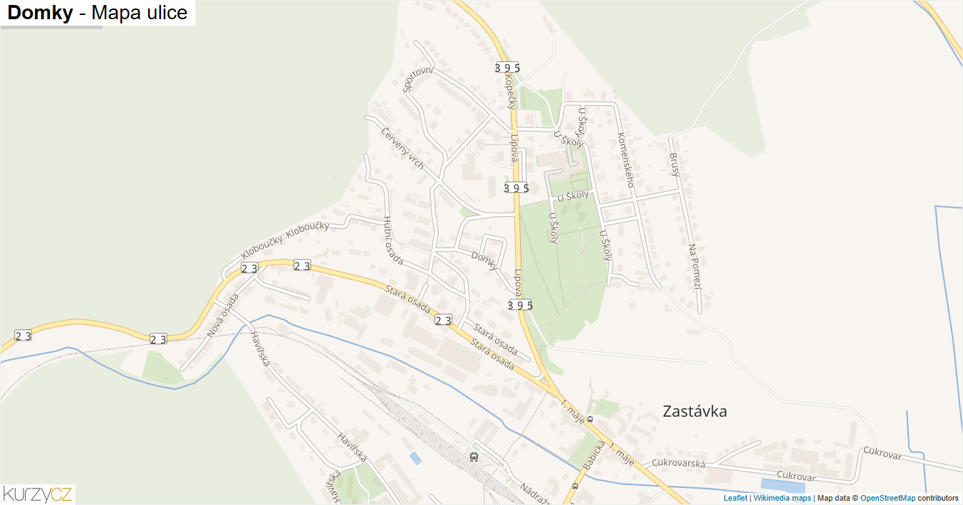 Domky - mapa ulice