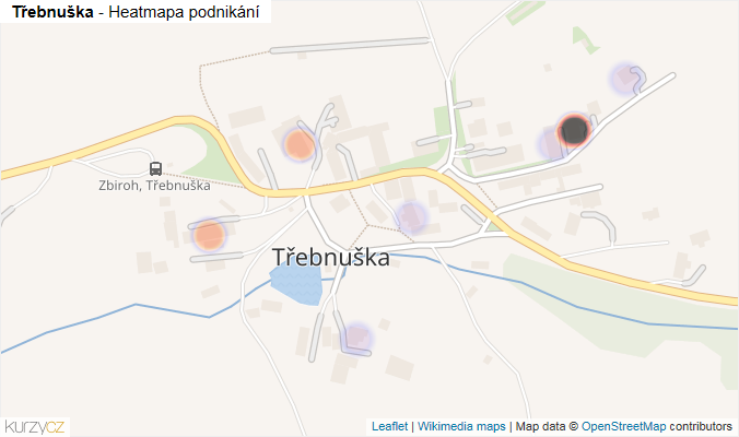 Mapa Třebnuška - Firmy v části obce.