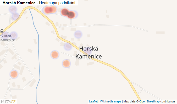 Mapa Horská Kamenice - Firmy v části obce.