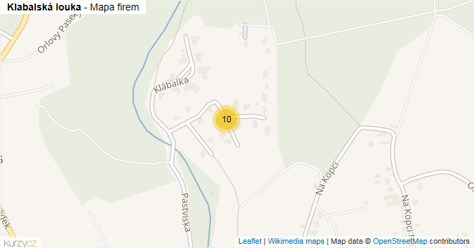 Mapa Klabalská louka - Firmy v ulici.