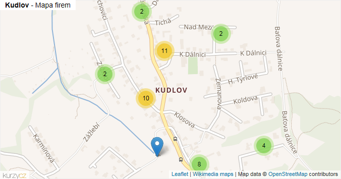 Mapa Kudlov - Firmy v části obce.