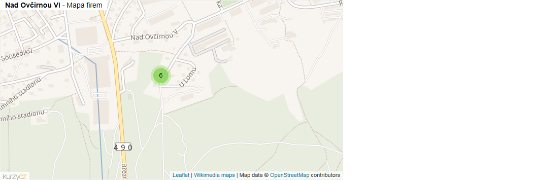 Mapa Nad Ovčírnou VI - Firmy v ulici.