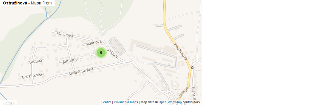 Mapa Ostružinová - Firmy v ulici.