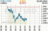 Online graf kurzu usd/eur