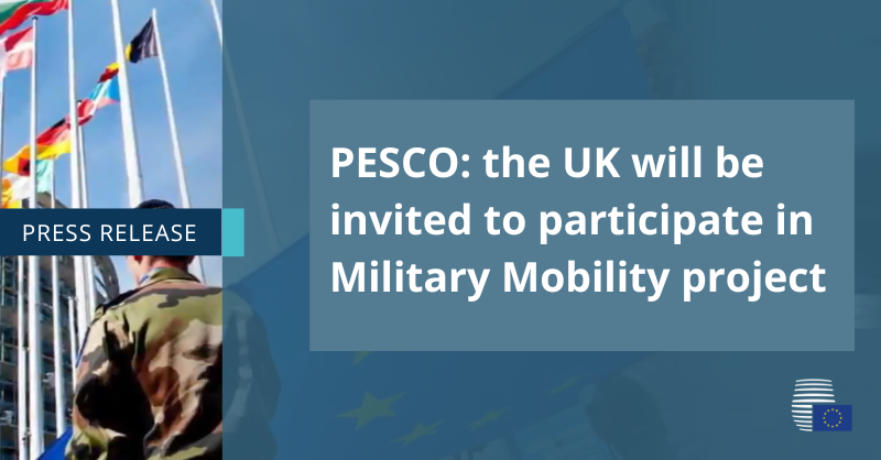 Storbritannia for å delta i Military Mobility Project – PESCO