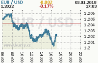 Online graf kurzu usd/eur